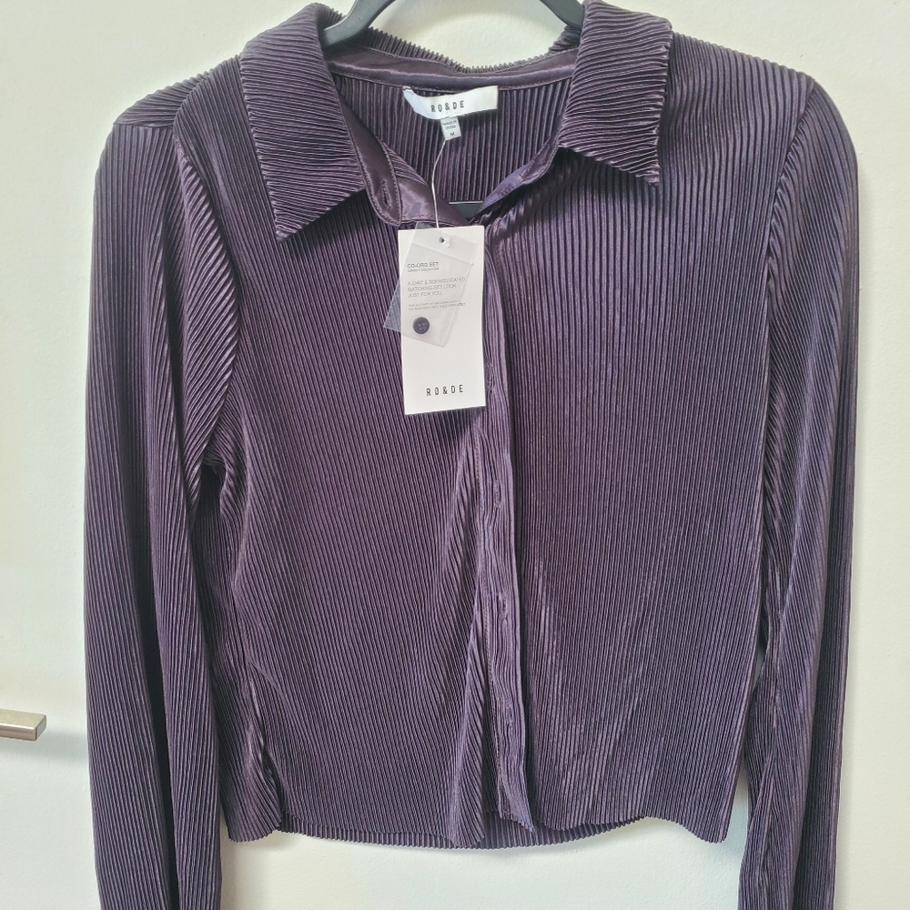 Ro & De Purple Long Sleeve Button Down Shirt and pants